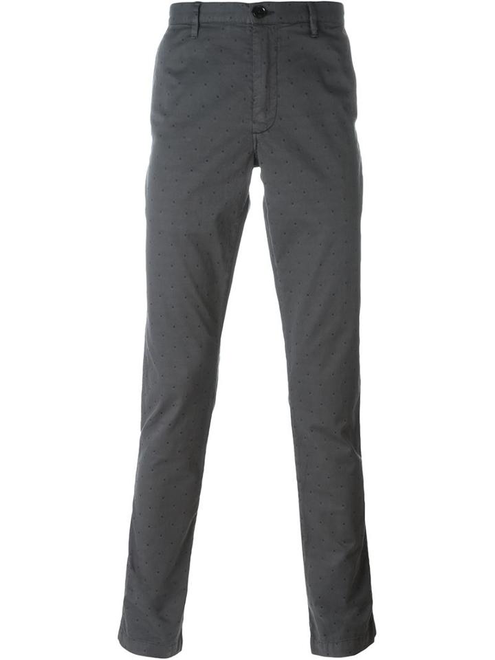 Paul Smith Jeans Embroidered Dots Trousers, Men's, Size: 30, Grey, Cotton/polyester/spandex/elastane