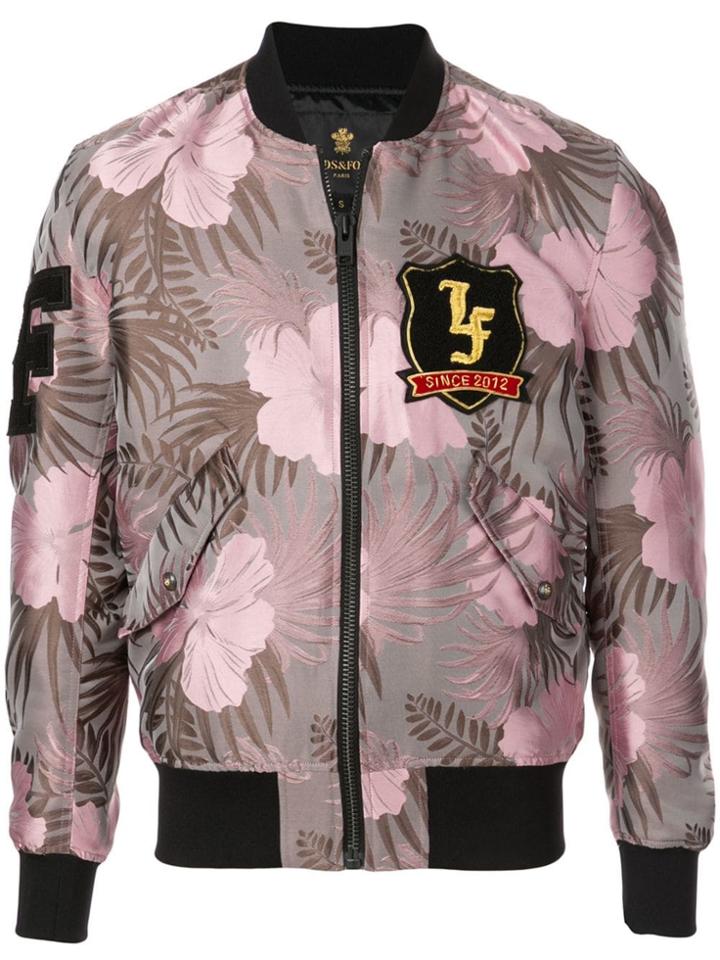 Lords And Fools Purple Bomber Jacket - Grey