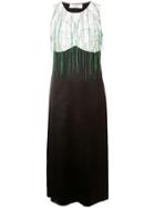 Marina Moscone Fringed Detailed Midi Dress - Black