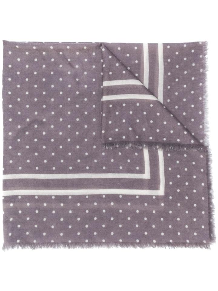 Iris Von Arnim Dotted Cashmere Scarf - Grey
