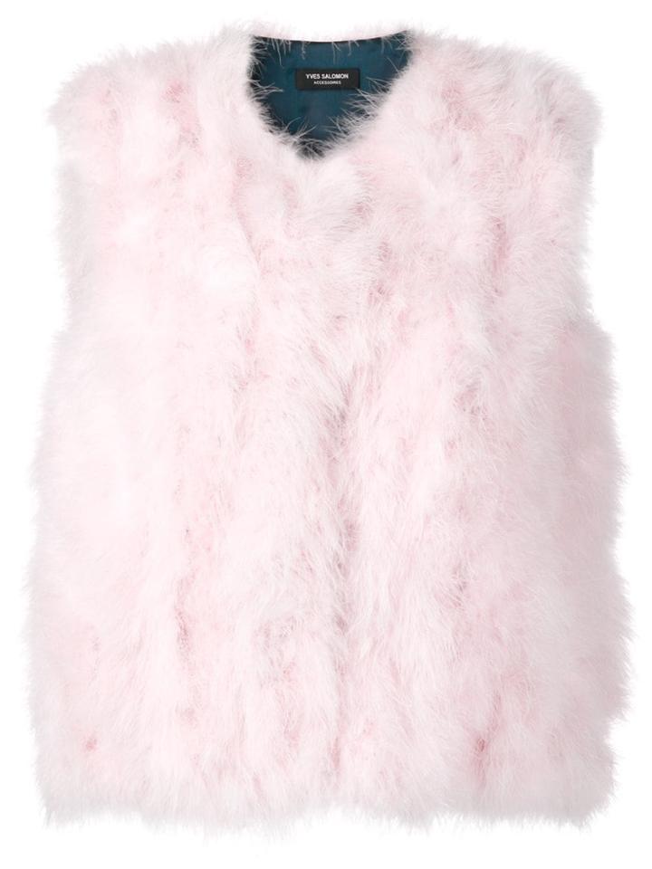 Yves Salomon Accessories Feather Gilet - Pink