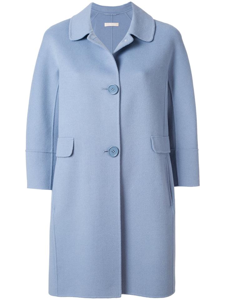 's Max Mara A-line Buttoned Coat - Blue