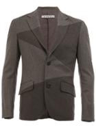 Anrealage 'noise' Panel Blazer, Men's, Size: 48, Grey, Polyurethane/cupro/rayon/polyester