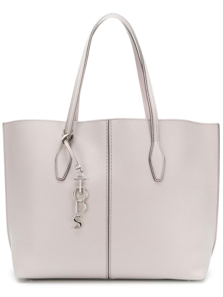Tod's Pebbled Shoulder Bag - Grey
