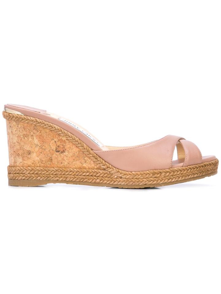 Jimmy Choo Slip-on Wedge Sandals - Neutrals
