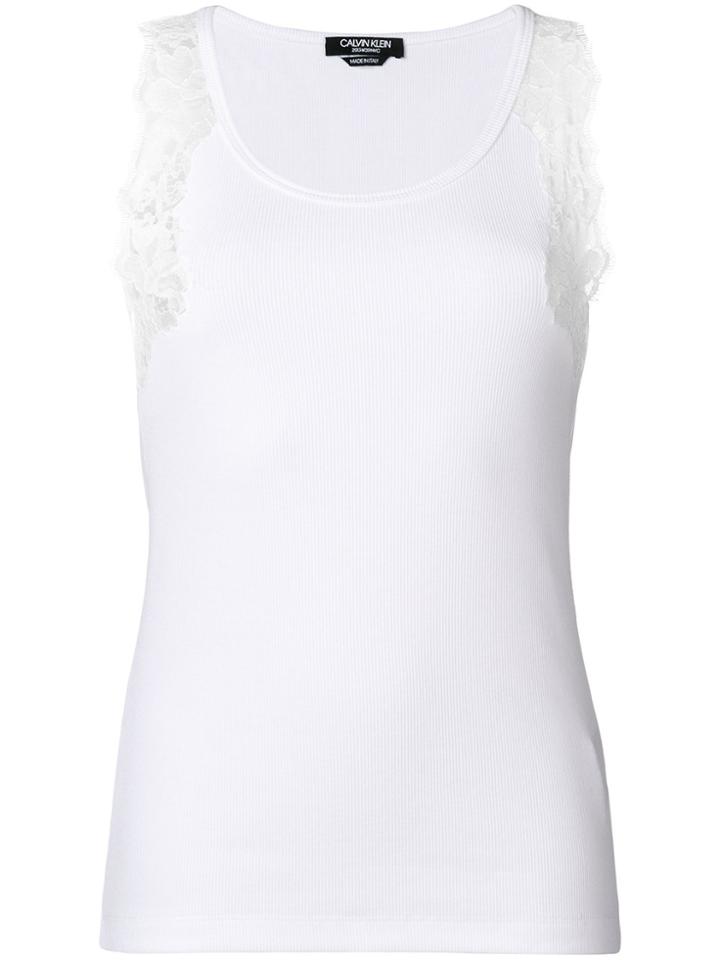 Calvin Klein 205w39nyc Lace-detail Fitted Vest - White
