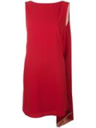 Valentino Slash Neck Dress, Women's, Size: 40, Red, Virgin Wool/acetate/silk/polyamide