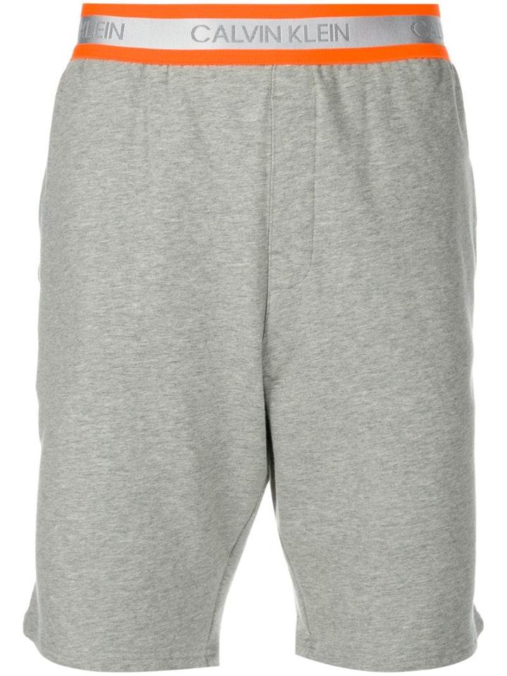 Calvin Klein Embroidered Logo Jogger Shorts - Grey