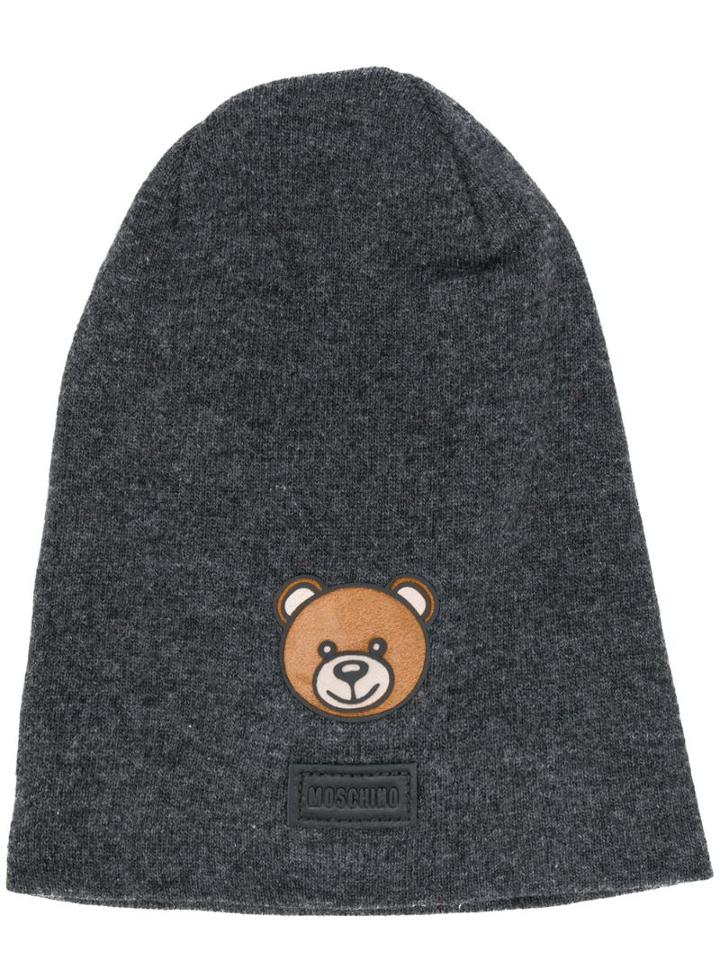 Moschino Appliquéd Beanie - Grey