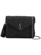 Saint Laurent - Monogramme Woven Shoulder Bag - Women - Calf Leather - One Size, Black, Calf Leather