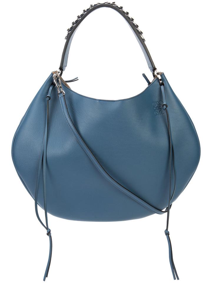 Loewe Fringed Detail Tote, Women's, Blue, Leather