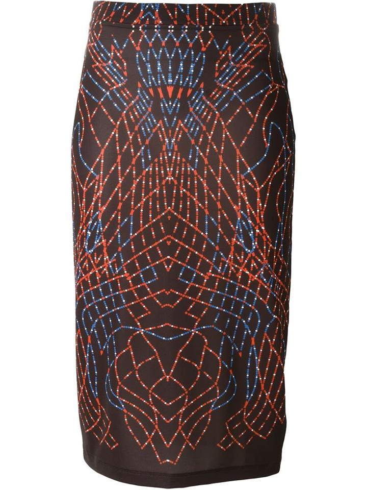 Marcelo Burlon County Of Milan 'torreon' Skirt, Women's, Size: Medium, Red, Polyester/spandex/elastane