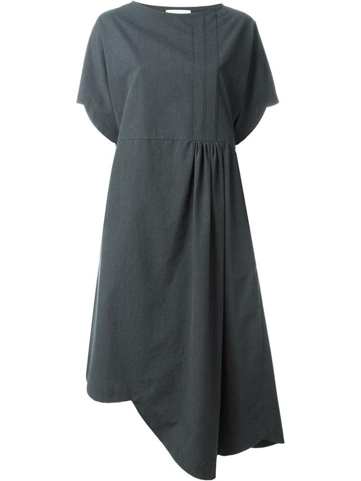 Société Anonyme Pleat Detail Asymmetric Midi Dress