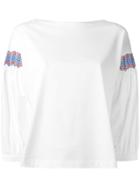 Moncler Embroidered Sleeve Top - White