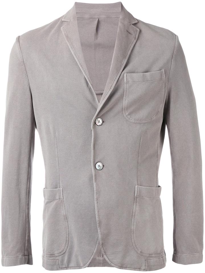 Cruciani - Fitted Blazer - Men - Cotton - 52, Grey, Cotton