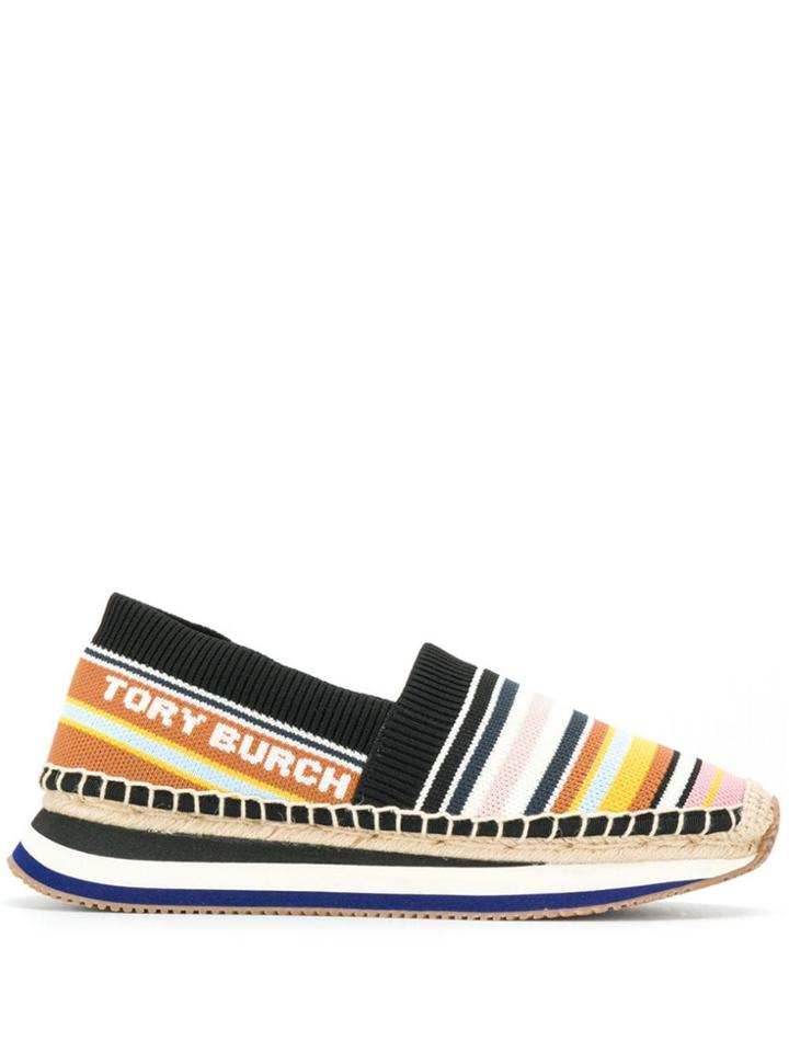 Tory Burch Striped Espadrilles - Neutrals