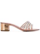 Giuseppe Zanotti Design Tomaia Crystal Block Heel Sandals - Silver