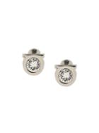 Salvatore Ferragamo Crystal Gancini Earrings - Silver