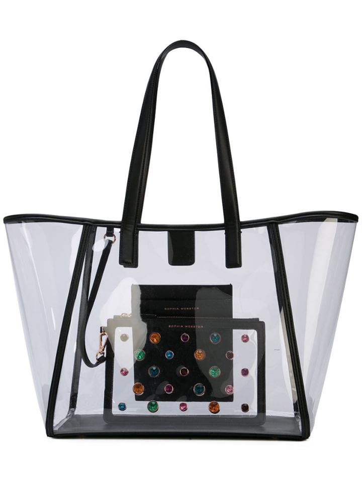 Sophia Webster Sheer Stud-appliqué Clutch - Black