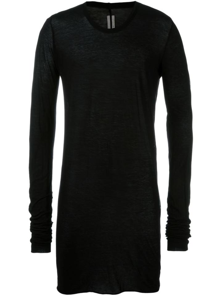 Rick Owens Long Length T-shirt, Men's, Size: Medium, Black, Cotton