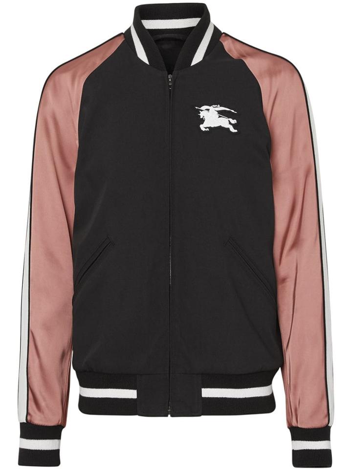 Burberry Ekd Logo Nylon Varsity Jacket - Black