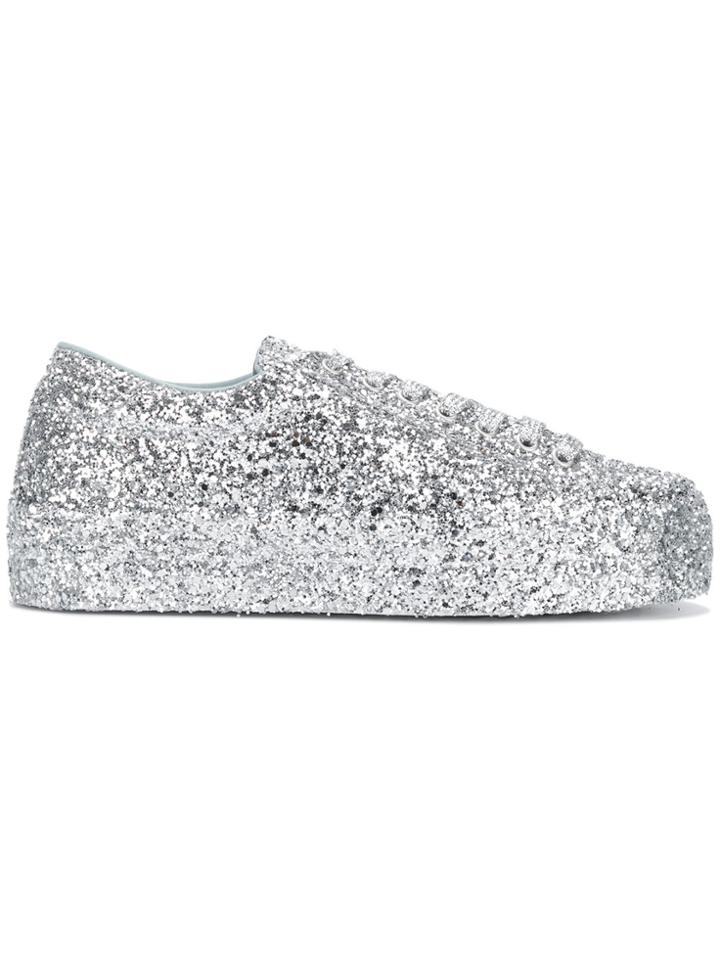 Chiara Ferragni Sequin Embroidered Sneakers - Metallic
