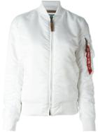 Alpha Industries Bomber Jacket, Women's, Size: Medium, White, Nylon/polyester