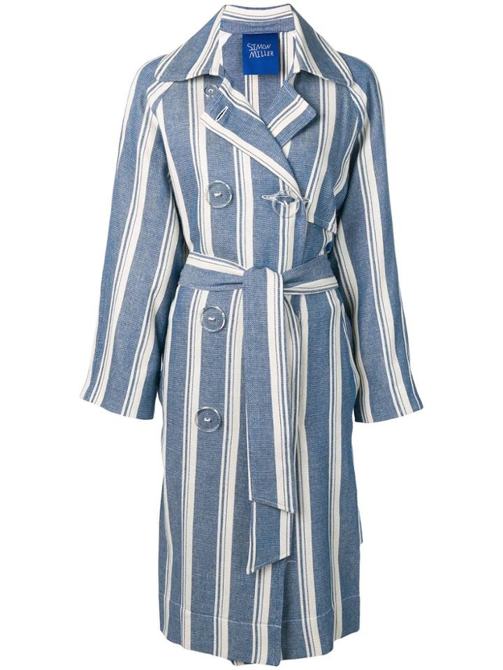 Simon Miller Striped Trench Coat - Blue