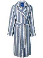 Simon Miller Striped Trench Coat - Blue