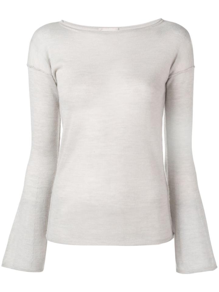 Fine Edge Fine Knit Sweater - Grey
