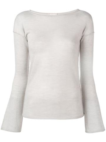 Fine Edge Fine Knit Sweater - Grey
