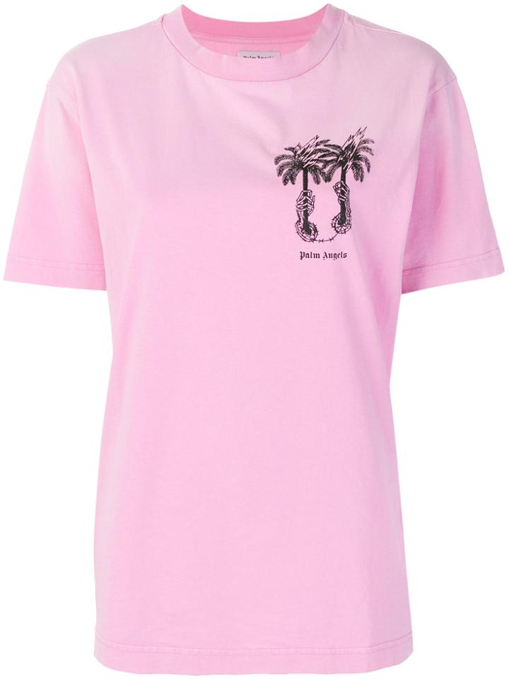 Palm Angels Palm Island T-shirt - Pink & Purple