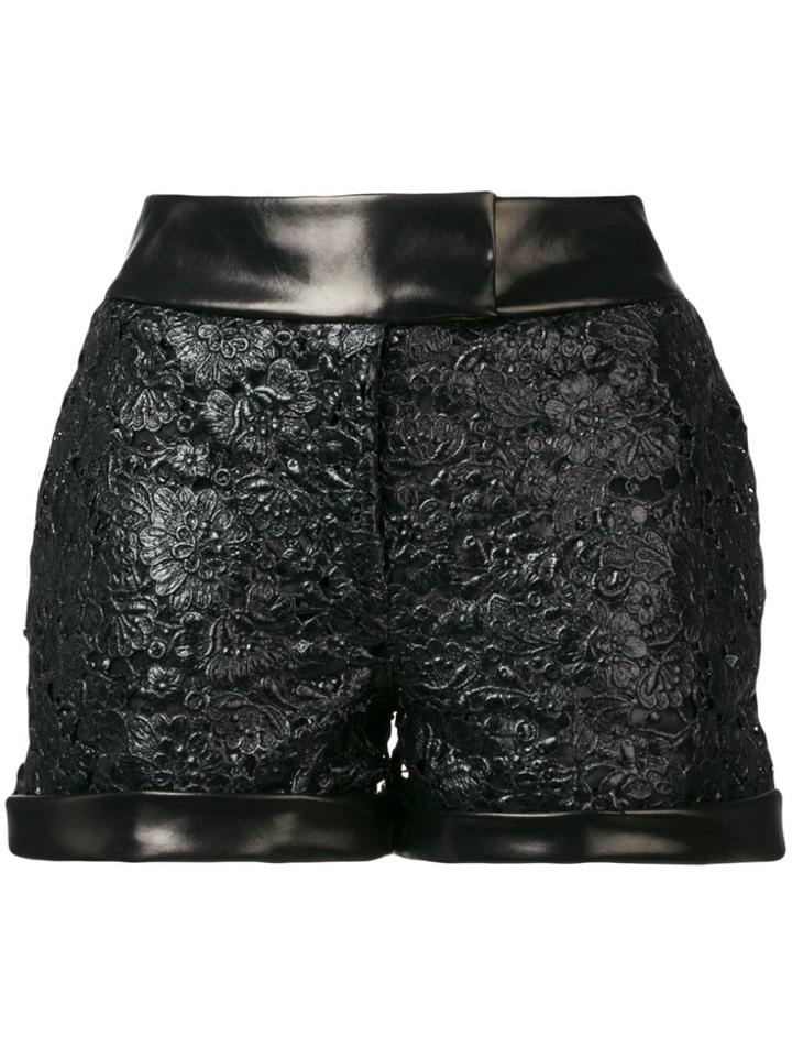 Ermanno Scervino Floral Embossed Shorts - Black