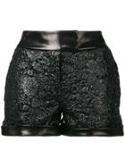 Ermanno Scervino Floral Embossed Shorts - Black