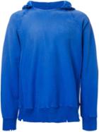 Bed J.w. Ford Raw Edge Hoodie, Men's, Size: 2, Blue, Cotton