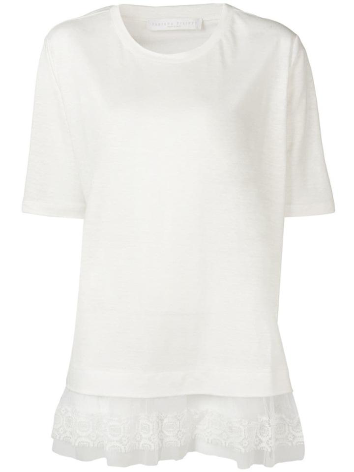 Fabiana Filippi Lace Hem T-shirt - White