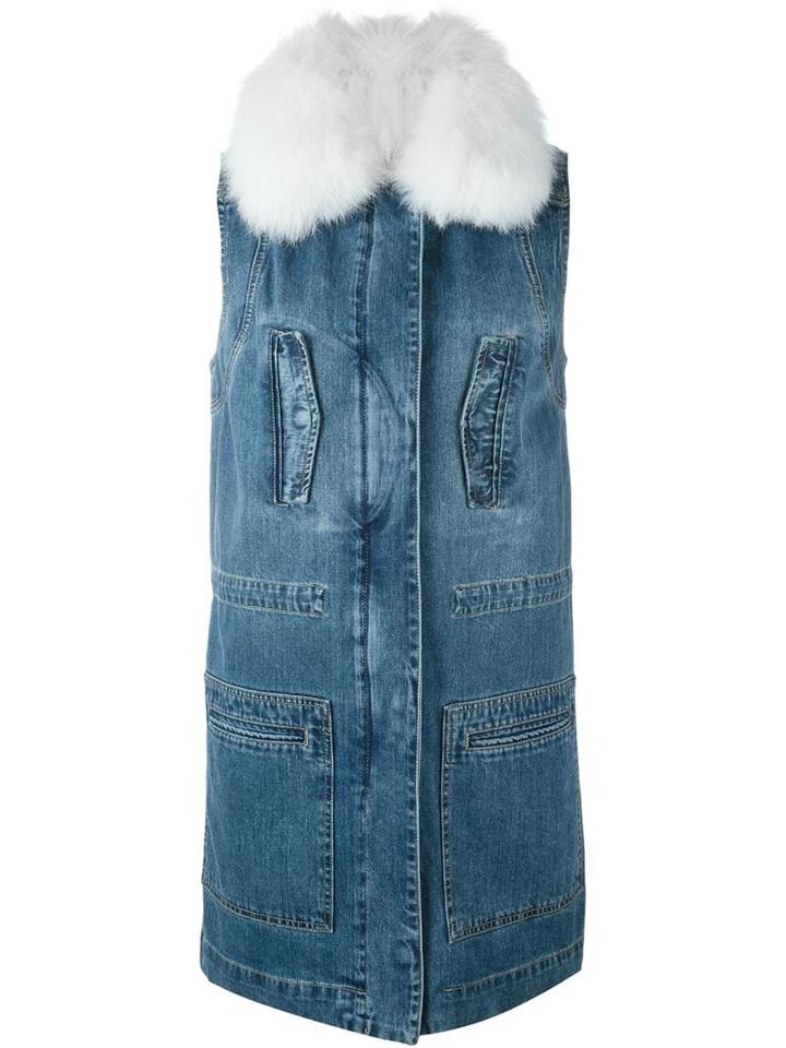 Army Yves Salomon Sleeveless Denim Coat
