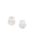 Christian Dior Vintage Logo Embossed Round Clip-on Earrings - Metallic