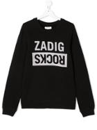 Zadig & Voltaire Kids Teen Zadig Rocks Print Sweatshirt - Black