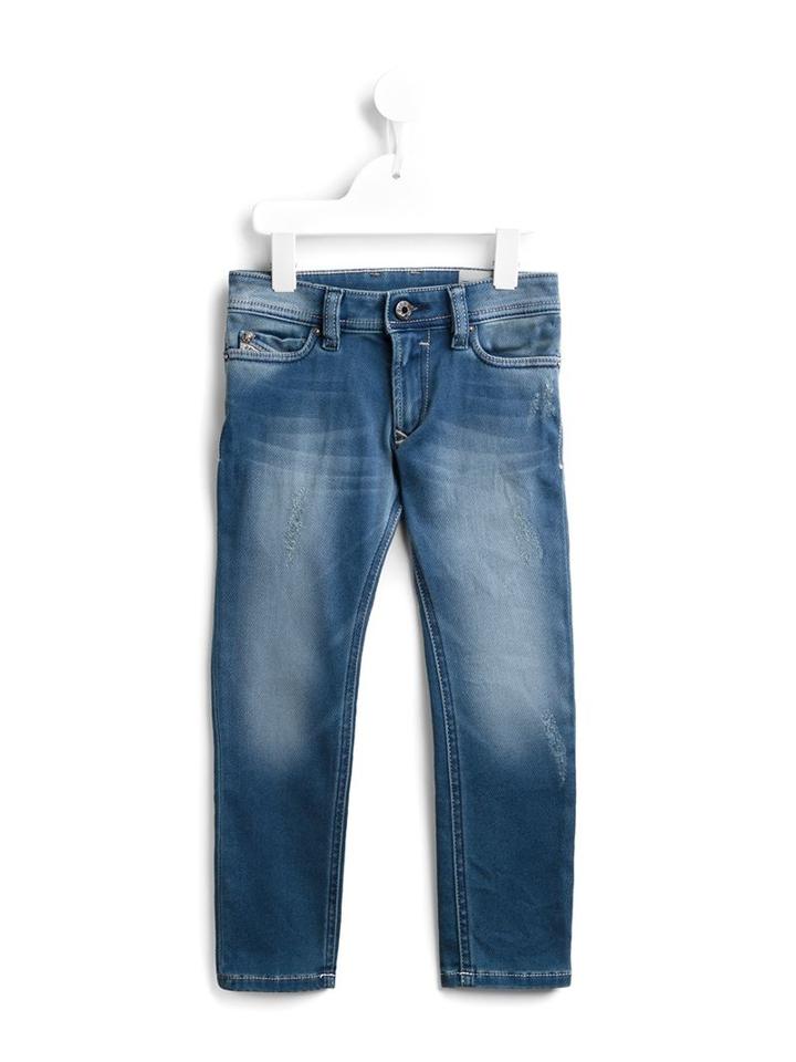 Diesel Kids - Distressed Jeans - Kids - Cotton/polyester/spandex/elastane - 10 Yrs, Blue