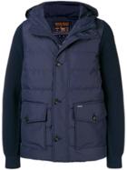 Woolrich Knit Sleeve Padded Jacket - Blue