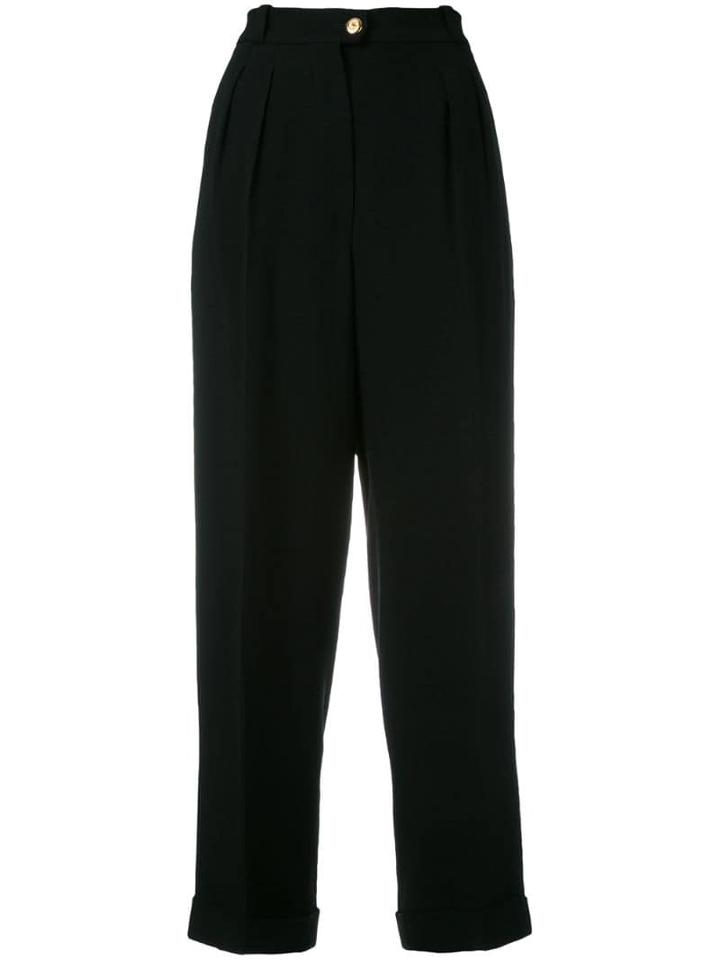 Chanel Pre-owned Straight Leg Trousers - Black