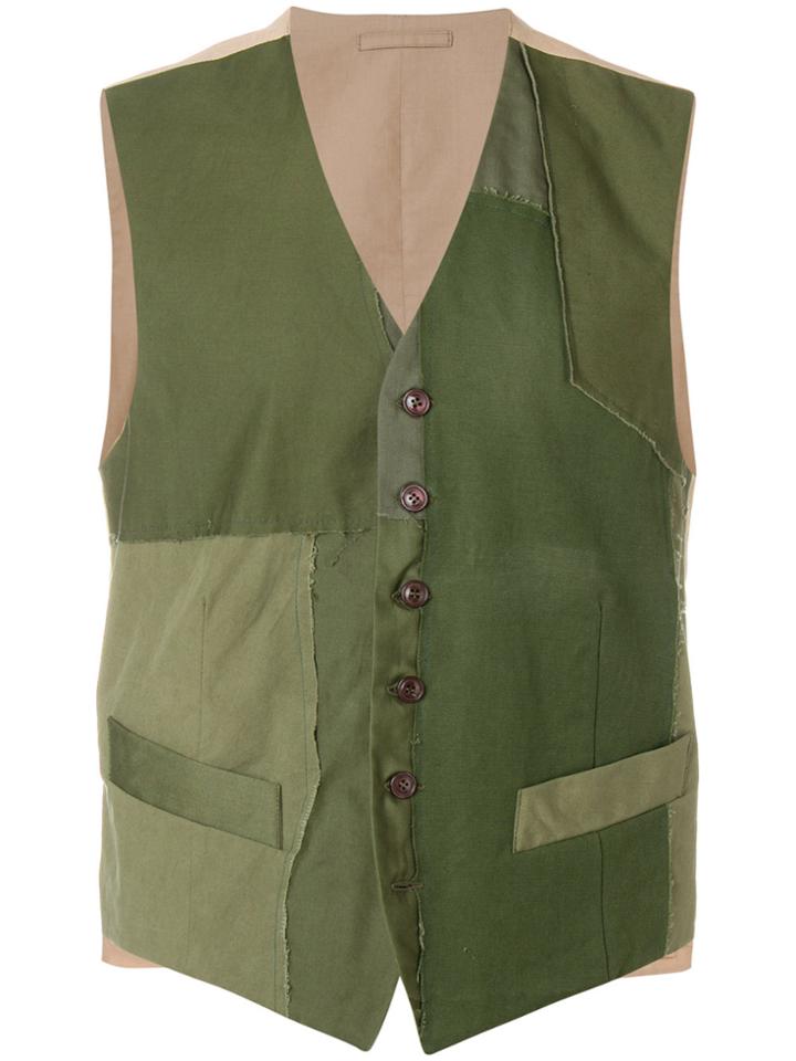 Fortela Patchwork Waistcoat - Green
