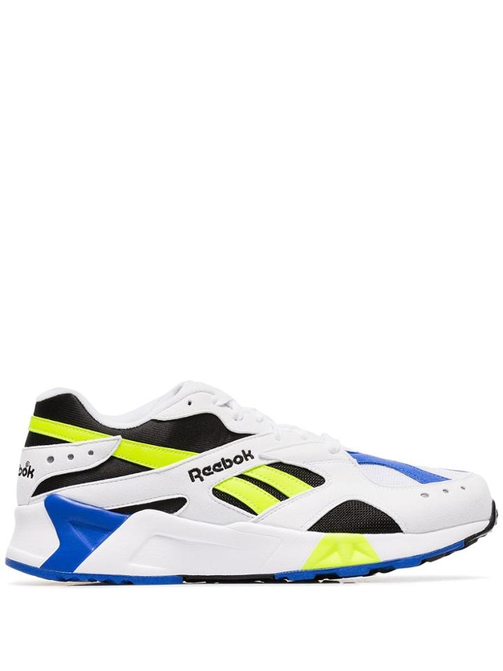 Reebok Multicoloured Aztrek Faux Leather Low Top Sneakers - White