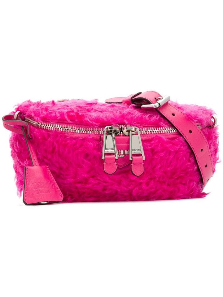 Moschino Furry Bum Bag - Pink