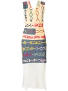 Eckhaus Latta Asymmetric Lettering Print Bandeau Dress - Multicolour