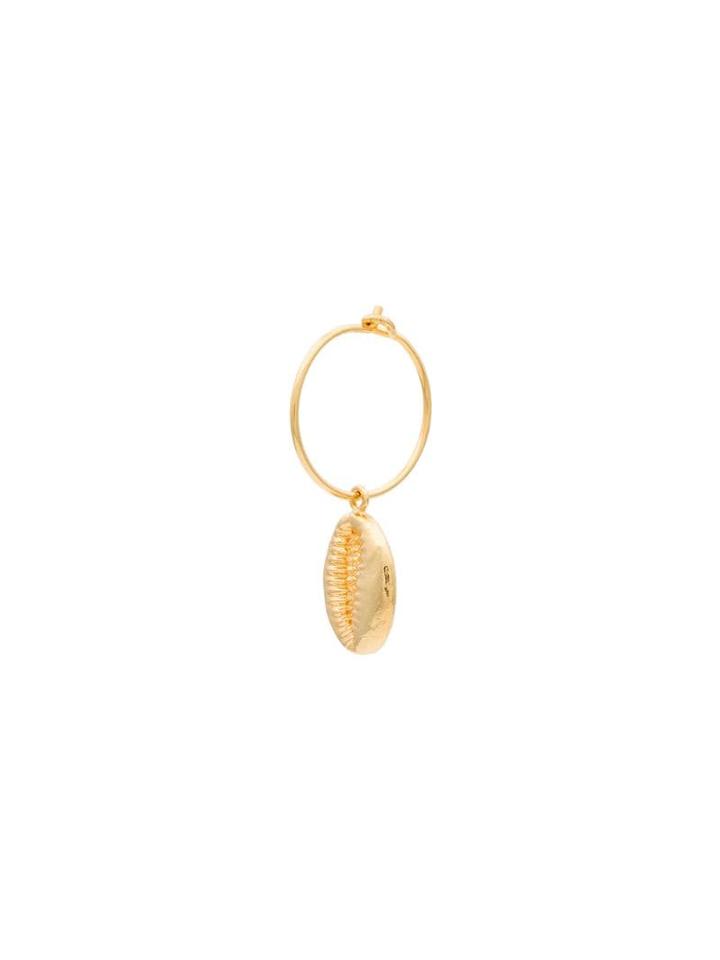Anni Lu Shell Charm Hoop Earring - Gold
