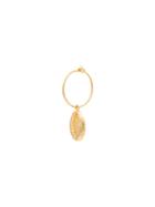 Anni Lu Shell Charm Hoop Earring - Gold