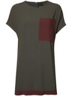 Josh Goot Colour Block T-shirt, Women's, Size: Large, Green, Viscose