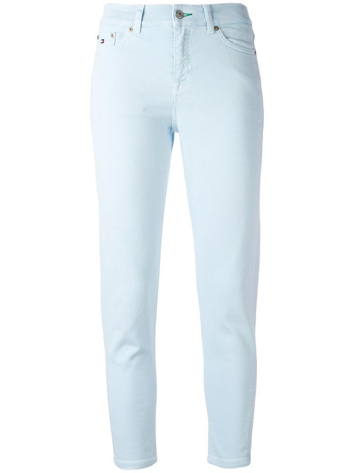 Tommy Jeans - High-waisted Cropped Jeans - Women - Cotton/spandex/elastane - 26, Blue, Cotton/spandex/elastane